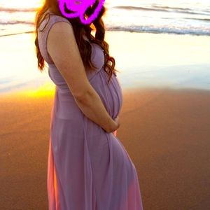 Purple dress with scarf